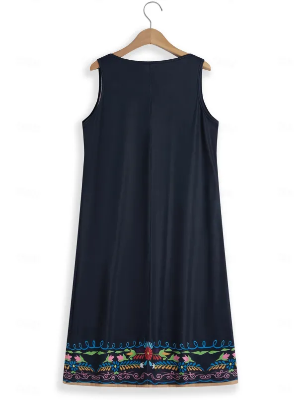 Women's Mini Dress Petite Dress T Shirt Dress Tee Dress Sundress Summer Dress Fashion Modern Mature Outdoor Vacation Casual Regular Fit Floral Sleeveless Split Neck Yellow Purple Summer