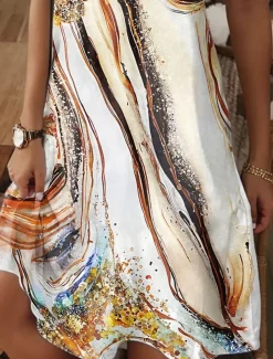 Women's Mini Dress T Shirt Dress Tee Dress Sundress A Line Dress Elegant Vintage Stylish Vacation Birthday Casual Regular Fit Ombre Graphic Short Sleeve V Neck Pink Blue Orange Summer