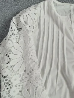 Women's Mini Dress White Dress Casual Dress White Lace Wedding Dress Fashion Modern Mature Vacation Daily Holiday Regular Fit Plain Long Sleeve Crew Neck Black White Summer Spring Fall Autumn