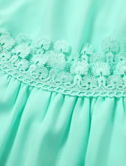 Women's Mini Dress White Dress Graduation Dress Lace Dress Boho Dress Stylish Basic Modern Vacation Loose Fit Pure Color Half Sleeve Crew Neck Black White Green Light Blue Summer Spring