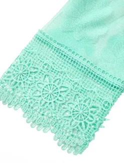 Women's Mini Dress White Dress Graduation Dress Lace Dress Boho Dress Stylish Basic Modern Vacation Loose Fit Pure Color Half Sleeve Crew Neck Black White Green Light Blue Summer Spring