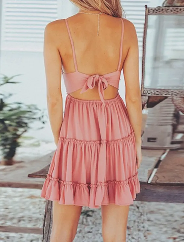 Women's Mini Dress White Dress Graduation Dress Lace Dress Casual Dress Streetwear Sexy Vacation Street Holiday Loose Fit Sleeveless Strap White Pink Summer