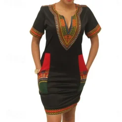 Women's Modern African Outfits African Print Dashiki Carnival Masquerade Graphic Adults Dress Party, Festival