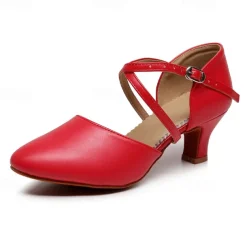Women's Modern Shoes Party Evening Prom Practice Comfort Shoes Heel Solid Color High Heel Round Toe Buckle Adults' Dark Red Black Almond