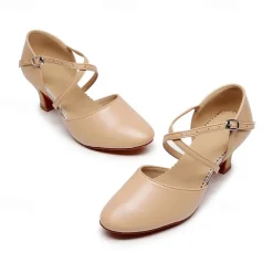 Women's Modern Shoes Party Evening Prom Practice Comfort Shoes Heel Solid Color High Heel Round Toe Buckle Adults' Dark Red Black Almond