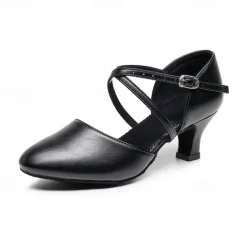 Women's Modern Shoes Party Evening Prom Practice Comfort Shoes Heel Solid Color High Heel Round Toe Buckle Adults' Dark Red Black Almond