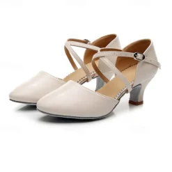 Women's Modern Shoes Party Evening Prom Practice Comfort Shoes Heel Solid Color High Heel Round Toe Buckle Adults' Dark Red Black Almond