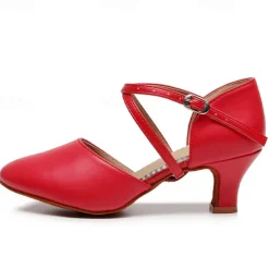 Women's Modern Shoes Party Evening Prom Practice Comfort Shoes Heel Solid Color High Heel Round Toe Buckle Adults' Dark Red Black Almond