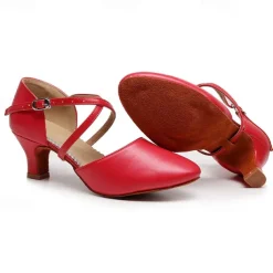 Women's Modern Shoes Party Evening Prom Practice Comfort Shoes Heel Solid Color High Heel Round Toe Buckle Adults' Dark Red Black Almond