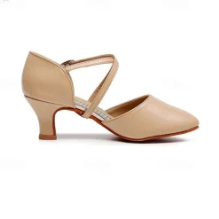 Women's Modern Shoes Party Evening Prom Practice Comfort Shoes Heel Solid Color High Heel Round Toe Buckle Adults' Dark Red Black Almond