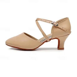 Women's Modern Shoes Party Evening Prom Practice Comfort Shoes Heel Solid Color High Heel Round Toe Buckle Adults' Dark Red Black Almond