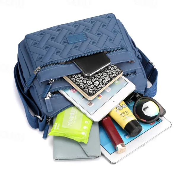 Women's Multi-Pocket Nylon Crossbody Bag – Lightweight Waterproof Shoulder Purse for Travel, Work & Daily Use