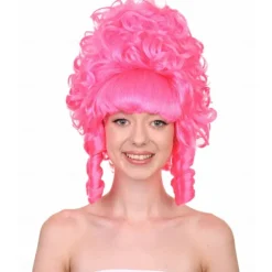 Women's Neon Pink Marie Antoinette Historical Wig, French Colonial Style For Carvinal Halloween Wigs