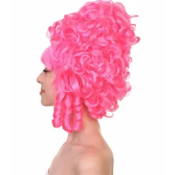 Women's Neon Pink Marie Antoinette Historical Wig, French Colonial Style For Carvinal Halloween Wigs