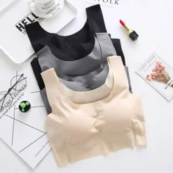 Women's No Steel Ring Bra Yoga Sports Sleep Plus Size Plain Stretchy Vest