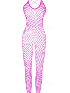 Women's Normal Bodysuit Sexy Solid Color Sleeveless Backless Cut Out Home Holiday Skinny Black White Pink All Seasons