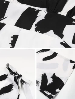 Women's Normal Jumpsuit Elegant Graphic Sleeveless V Neck Print Work Street Regular Fit White Summer