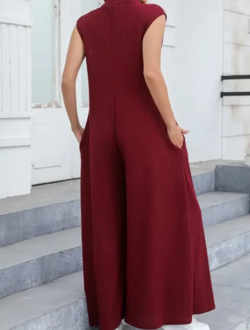 Women's Normal Jumpsuit Streetwear Solid Color Sleeveless V Neck Buttons Street Going out Regular Fit Black White Light Green Summer