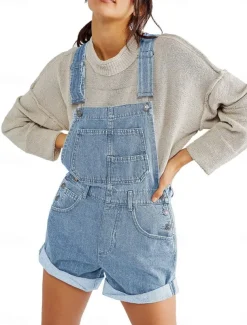 Women's Normal Jumpsuit Streetwear Solid Color Sleeveless Square Neck Pocket Street Daily Regular Fit Black White Red Summer