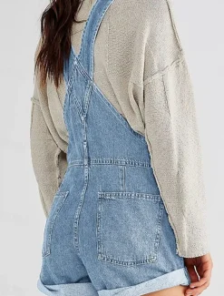 Women's Normal Jumpsuit Streetwear Solid Color Sleeveless Square Neck Pocket Street Daily Regular Fit Black White Red Summer