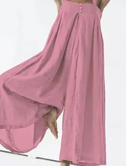 Women's Normal Jumpsuit Streetwear Solid Color Sleeveless Square Neck Backless Street Daily Regular Fit Pink Royal Blue Khaki Summer