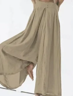 Women's Normal Jumpsuit Streetwear Solid Color Sleeveless Square Neck Backless Street Daily Regular Fit Pink Royal Blue Khaki Summer