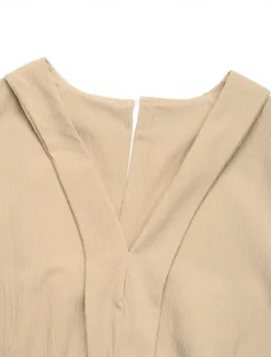 Women's Normal Romper Active Solid Color Sleeveless V Neck Pocket High Waist Vacation Daily Regular Fit Khaki Summer