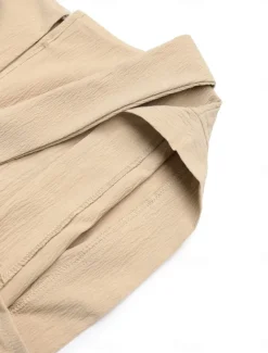 Women's Normal Romper Active Solid Color Sleeveless V Neck Pocket High Waist Vacation Daily Regular Fit Khaki Summer