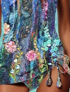 Women's Normal Swimwear Tankini 2 Piece Shorts Swimsuit 2 Piece Printing Floral Beach Wear Summer Bathing Suits
