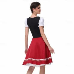 Women's Oktoberfest Beer Dirndl Trachtenkleider Maid Bavarian German Wiesn Traditional Style Cloth Dress for Oktoberfest