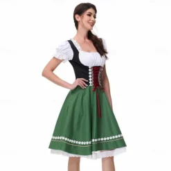 Women's Oktoberfest Beer Dirndl Trachtenkleider Maid Bavarian German Wiesn Traditional Style Cloth Dress for Oktoberfest