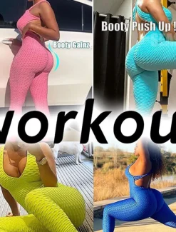 Women's Onesie Workout Sets Scrunch Butt Open Back Bodysuit Romper Clothing Suit Black White Spandex Yoga Fitness Gym Workout Tummy Control Butt Lift Quick Dry Sleeveless Sport Activewear High