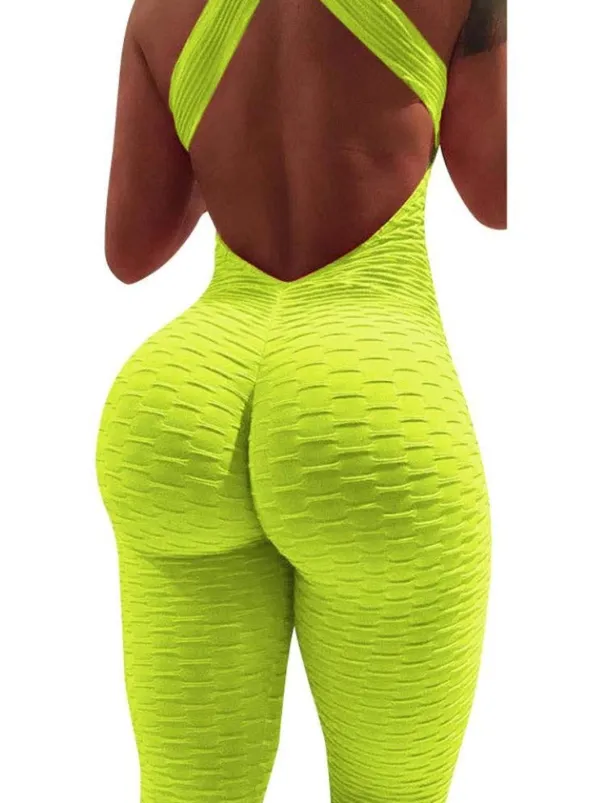 Women's Onesie Workout Sets Scrunch Butt Open Back Bodysuit Romper Clothing Suit Black White Spandex Yoga Fitness Gym Workout Tummy Control Butt Lift Quick Dry Sleeveless Sport Activewear High