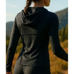 Women's Outdoor Jacket Hiking Jacket Outdoor Breathable Quick Dry Lightweight Elastic Hiking Outfits Hiking Clothes Spring Autumn / Fall Jacket Tennis Golf Running Printing Black