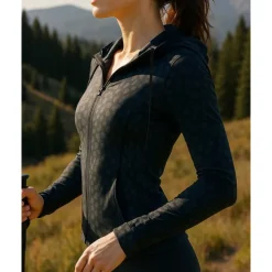 Women's Outdoor Jacket Hiking Jacket Outdoor Breathable Quick Dry Lightweight Elastic Hiking Outfits Hiking Clothes Spring Autumn / Fall Jacket Tennis Golf Running Printing Black