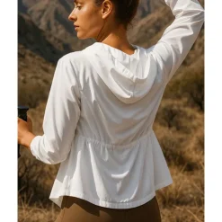 Women's Outdoor Jacket Hiking Jacket Raincoat Outdoor Sun Protection Windproof Breathable Quick Dry Hiking Outfits Hiking Clothes Spring Autumn / Fall Jacket Tennis Golf Running Solid Color White Sky