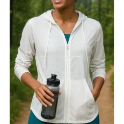 Women's Outdoor Jacket Hiking Jacket Outdoor Sun Protection Breathable Quick Dry Lightweight Hiking Outfits Hiking Clothes Spring Autumn / Fall Jacket Tennis Golf Running Solid Color White Pink Green