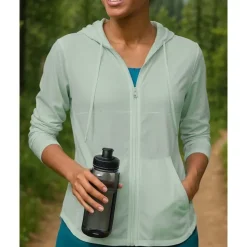 Women's Outdoor Jacket Hiking Jacket Outdoor Sun Protection Breathable Quick Dry Lightweight Hiking Outfits Hiking Clothes Spring Autumn / Fall Jacket Tennis Golf Running Solid Color White Pink Green