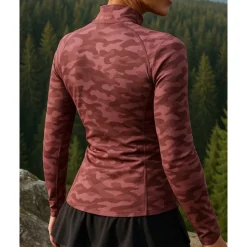 Women's Outdoor Jacket Hiking Jacket Outdoor Quick Dry Lightweight Elastic Breathable Hiking Outfits Hiking Clothes Spring Autumn / Fall Jacket Tennis Golf Running Camo Rose Red