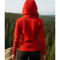 Women's Outdoor Jacket Hiking Jacket Outdoor Breathable Quick Dry Lightweight Elastic Hiking Outfits Hiking Clothes Spring Autumn / Fall Jacket Tennis Golf Running Solid Color Red Orange Brown