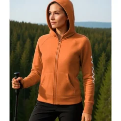 Women's Outdoor Jacket Hiking Jacket Outdoor Breathable Quick Dry Lightweight Elastic Hiking Outfits Hiking Clothes Spring Autumn / Fall Jacket Tennis Golf Running Solid Color Red Orange Brown