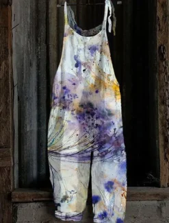 Women's Overall Solid Color Active Going out Weekend Straight Loose Fit Strap White Pink Red S M L Fall