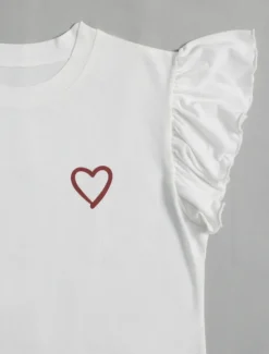 Women's Pajama Set Casual Comfort Heart Elastic Waist T Shirt Shorts Home Valentine's Day Daily Short Sleeve Crew Neck Red Summer Spring Regular Fit