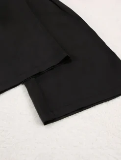 Women's Pajama Set Casual Comfort Pure Color Button Up Elastic Waist Shirt Pant Home Daily Long Sleeve Shirt Collar Black Green Summer Spring Fall Regular Fit