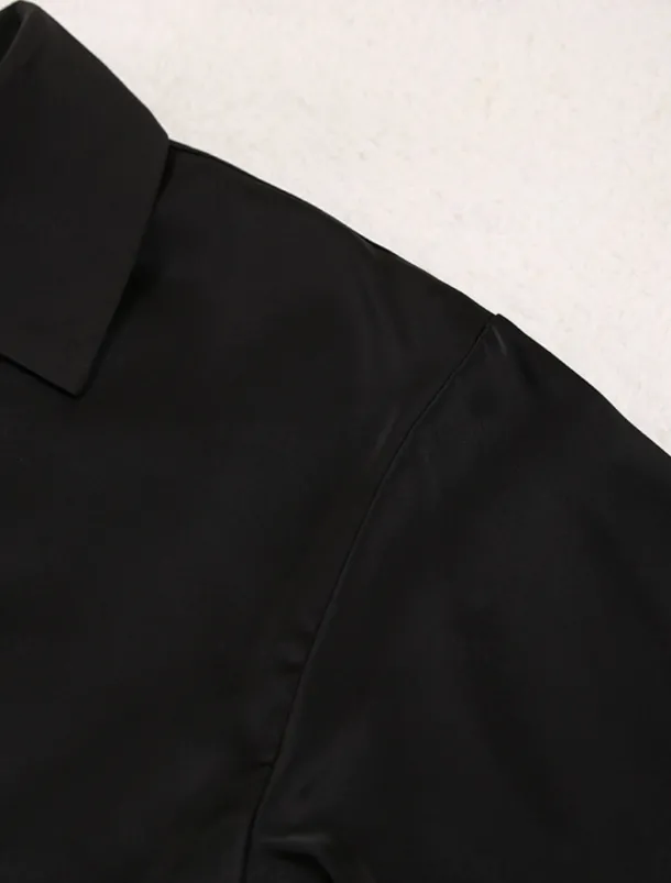 Women's Pajama Set Casual Comfort Pure Color Button Up Elastic Waist Shirt Pant Home Daily Long Sleeve Shirt Collar Black Green Summer Spring Fall Regular Fit