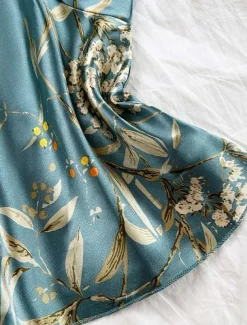 Women's Pajamas Luxury Home Green cherry Summer Spring