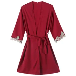 Women's Pajamas Nightgown Dress Pjs 2 Pieces Pure Color Fashion Casual Comfort Home Daily Bed Satin Silk V Wire Long Sleeve Elastic Waist Chest pads Summer Spring Home Outfits