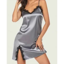 Women's Pajamas Nightgown Nightshirt Dress Pure Color Fashion Comfort Home Daily Bed Satin Silk Breathable Straps Sleeveless Backless Summer Home Outfits