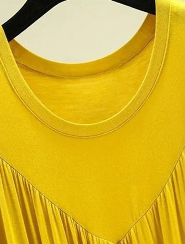 Women's Pajamas Nightgown Nightshirt Dress Pure Color Simple Casual Soft Home Daily Bed Polyester Breathable Crew Neck Short Sleeve Summer Spring