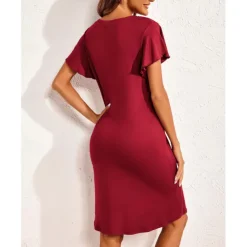 Women's Pajamas Nightgown Pure Color Fashion Casual Comfort Home Daily Bed Modal Comfort Breathable V Wire Short Sleeve Button Summer Spring Home Outfits